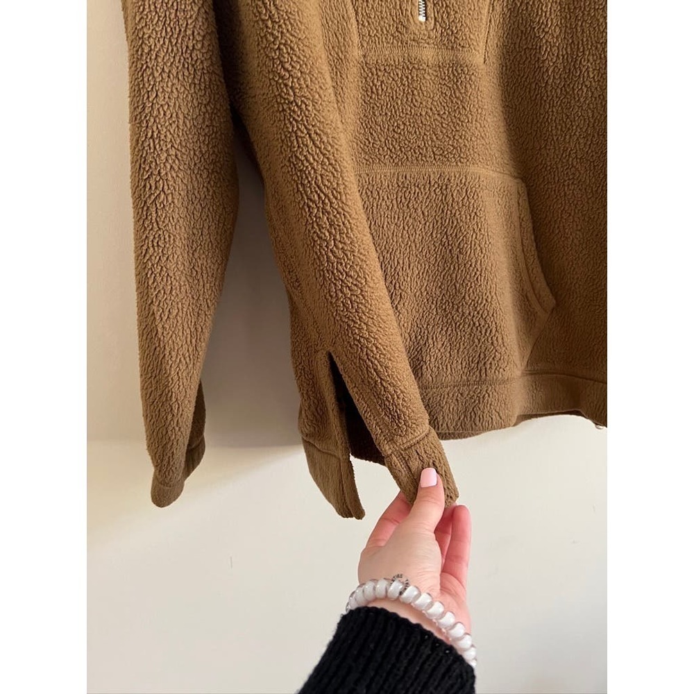 Old Navy Brown Sherpa Quarter Zip - Picture 2 of 5